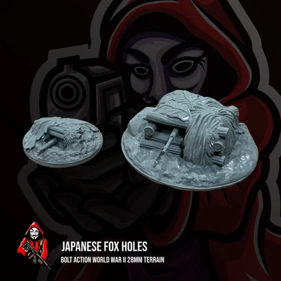 BATTLEFIELD TERRAIN GB Japanese Fox Holes Bolt Action World War II 28mm Wargaming Terrain