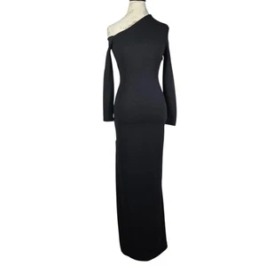 Solace London Liva Kleid US 2 schwarz asymmetrisch 1 Schulter zeitlos Abendkleid - Bild 1 von 13