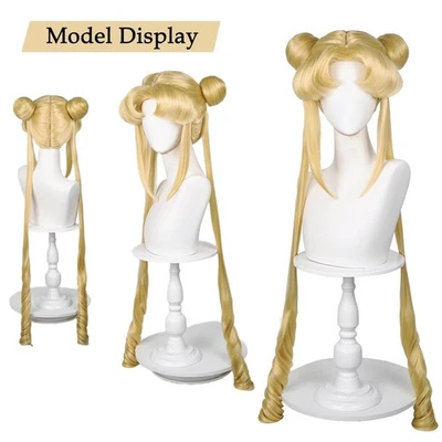 Peluca Larga Rubia Rizada Colas de Caballo Cosplay Rubia Clara Colas de Caballo Disfraz Juegos con disfraces con Foto 1 de 4