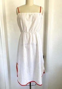 prendisole vintage anni 70 danneggiato hippie boho bianco tessuto copricostume sole estate tg S - Foto 1 di 7