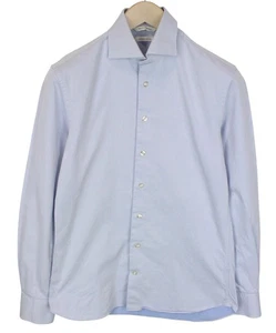 Suitsupply Camicia Formale Da Uomo ~ 2XS Azzurra Collo Egiziano Cotone - Foto 1 di 7