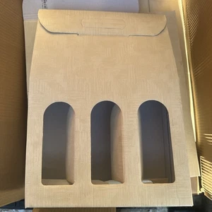 New Pack of 25 Heavy Duty 3 Pack Cardboard Wine Bottle Carrier Drink Carrier - Picture 1 of 2