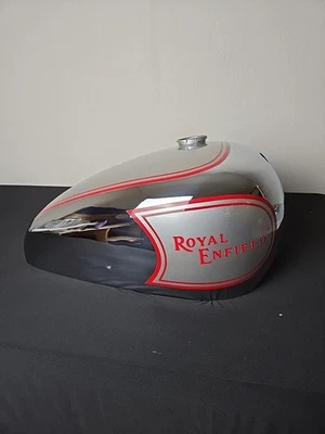 Royal Enfield J,G Models 1946 & Up Chrome & Red Painted Gas Tank Ships From USA! - Image 1 of 4