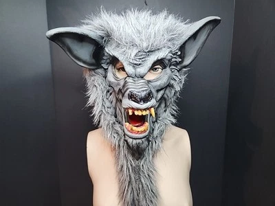 Werewolf Adult Mask Head Halloween Accessory Grey Wolf Unbranded - Image 1 of 4