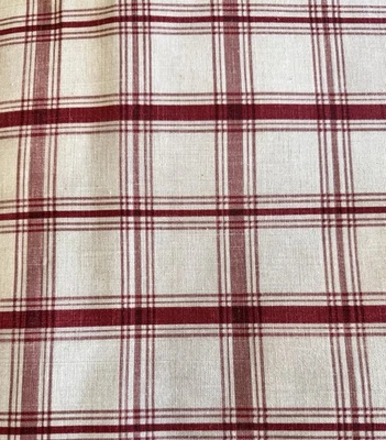 Waverly Country Pantry Plaid Cream and Red Fabric 54” Wide x 1 Yard Long - Image 1 of 3