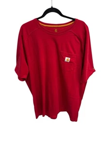 T-shirt Carhartt Force uomo sella grande rossa vestibilità rilassata tasca media XXL - Foto 1 di 5