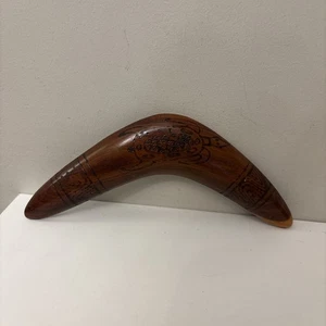 Vintage Australian Boomerang Aboriginal craftsman DON NOLAN Handmade 30cm Carved - Picture 1 of 7