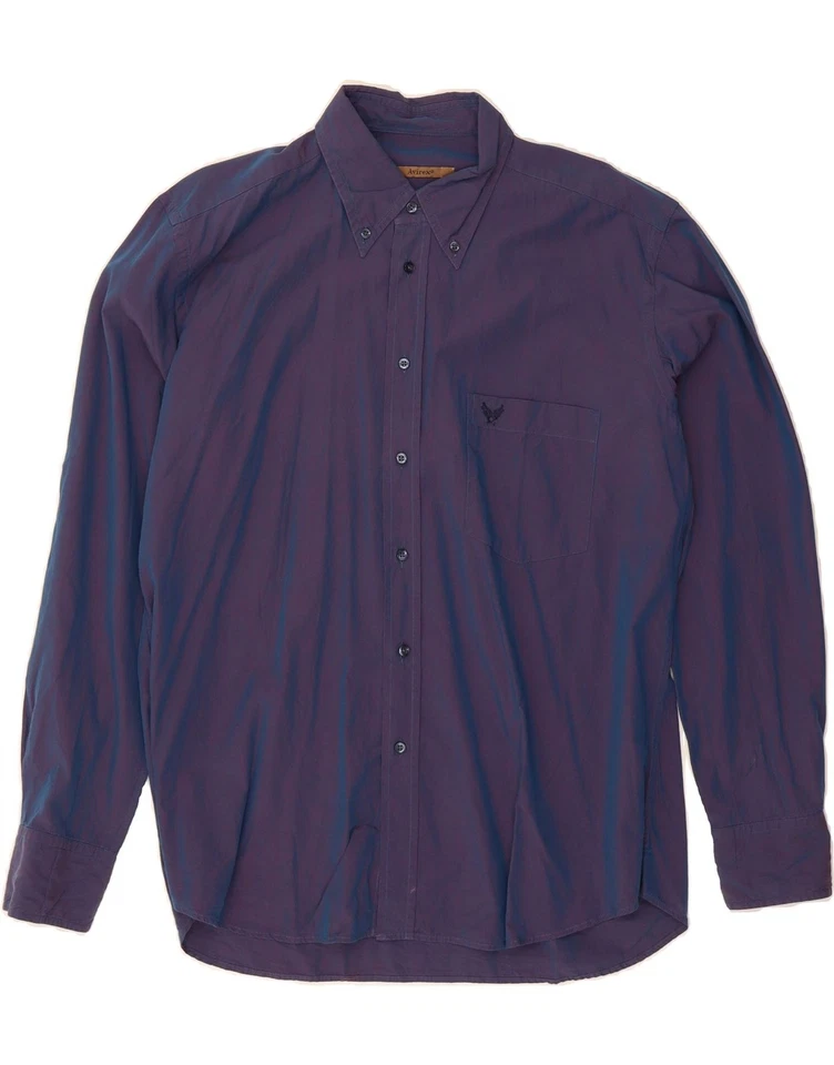 Camisa grande de algodón azul marino AVIREX para hombre AF06 Foto 1 de 3