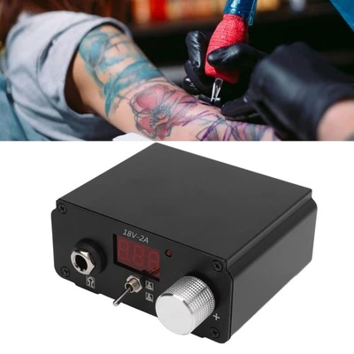 Fuente de alimentación para tatuaje pedal pantalla integrada 100-230V versión UE negro - Imagen 1 de 4