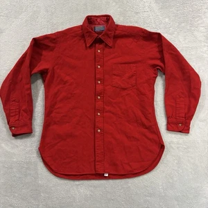 Pendleton Button Shirt Men L Long Sleeve Red Virgin Wool USA Made Vintage - Picture 1 of 8
