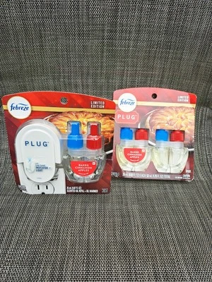 New Febreze Limited Edition BAKED CINNAMON APPLES 1 PLUG 3 Refills Free Ship  - Image 1 of 4