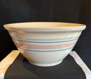 Vintage McCoy 10" große Rührschüssel blau und rosa Streifen USA - Bild 1 von 12