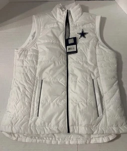 NFL Dallas Cowboys Damen weiße gefütterte Weste mit Taschen - Medium - Bild 1 von 16