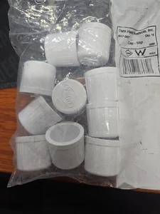10-Pk Dura Plastic Cap PVC White Schedule 40 3/4" Slip 429-007 - Picture 1 of 2
