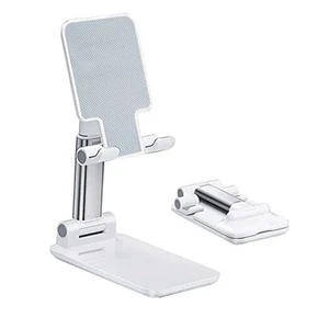Soporte para teléfono celular, soporte para teléfono celular ajustable en ángulo en altura con silicona blanca - Imagen 1 de 7