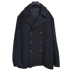 Margaret Howell Black Wool Double-Breasted Peacoat Size 40 F/S - Picture 1 of 9
