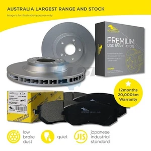 Front Brake Pads and Premium Brake Disc Rotors for Ford FALCON FG 2008-2016 - Picture 1 of 5