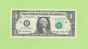 2006 ..UNCIRC $1  L 6133 3386 R .... 2006 $1  L-R       QUAD CENTER   '3333' - Picture 1 of 2