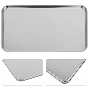  10 Pieces Tablett Klein Edelstahl Rechteckiges Essenstablett Edelstahlplatte - Bild 1 von 12