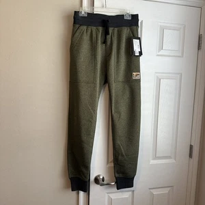 Burton Oak Pants Mens Medium Green Keef Heather Fleece Joggers Sweatpants Logo - Picture 1 of 9