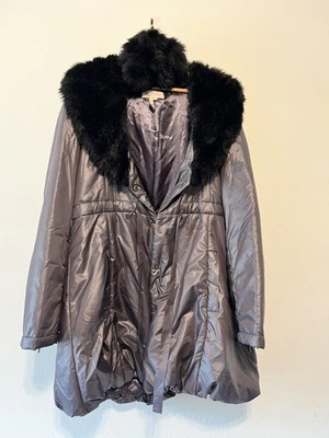 BCBG MAX AZRIA Down Puffer Coat White Women's S Belted Winter Warm Jacket - Image 1 of 4