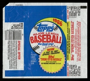 Paquete de cera vacía de béisbol Topps 1986 envoltura oferta especial anuncio - Imagen 1 de 2