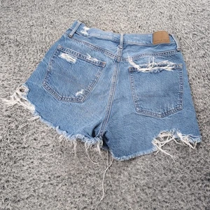 American Eagle Shorts Women 6 Blue Highest Rise 90s Boyfriend Short Distressed - Picture 1 of 9