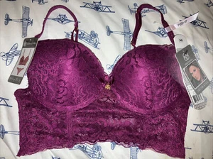 New! Daisy Fuentes Intimates Full Figure Long Line Underwire Pushup Bra Size 34B - Picture 1 of 3