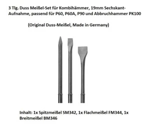 Set scalpelli DUSS scalpelli appuntiti, piatti e larghi adatti per P60, P80, P90, PK100 - Foto 1 di 1