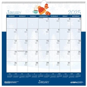2025 Seasonal Holiday Depictions 12-inch x 12-inch Monthly Wall Calendar 338-25 - Picture 1 of 8