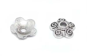 Lot 20 Cups Pearl Spacer Metal Silver 10 MM Shape Flower - Creation - Picture 1 of 2