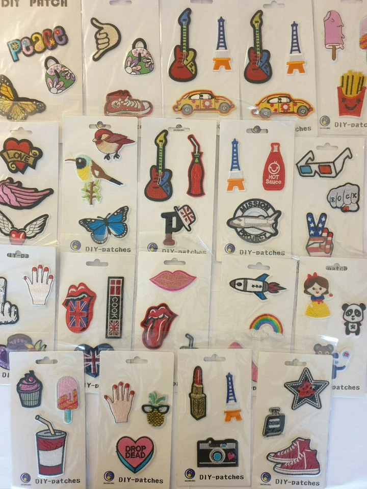 Aufnäher Patch Patches Aufbügler Bügel-Bild Abzeichen Sticker Logo 3er SET NEU - Bild 1 von 1