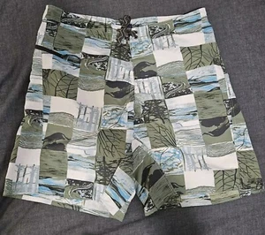 Patagonia Herren Badehose Boardshorts olivgrün bedruckt Gr. 36 - Bild 1 von 8