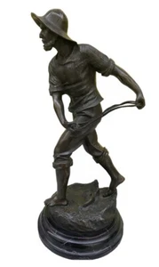 Bronzo di Antoine Bofill “Marinaio”,brunito,base marmo nero,originale primi’900 - Foto 1 di 12
