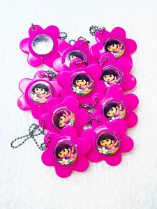 10 Dora Pink Plastic Keychains with Mirror Party Favors - Picture 1 of 1