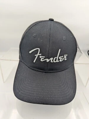 Genuine Fender Guitars Silver Thread Logo Snapback Trucker Hat, Black, NWOT - Image 1 of 4