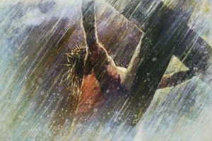 Yongsung Kim CRUCIFIXION Canvas Art Jesus Christ Dying on Cross at Calvary - Picture 1 of 1