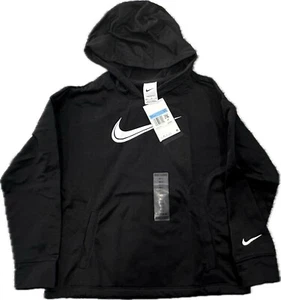 Nike Girl's Black Therma-Fit Loose Fit Hoodie Pullovers Size Medium New - Picture 1 of 4