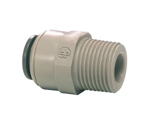 John Guest PI011223S Straight Adaptor 3/8” x 3/8 nptf Thread Speed Fit 1 Adapter - Image 1 of 1
