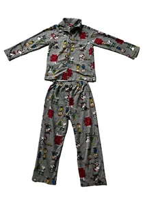 Cozy Peanut Christmas Children's 2-Piece Pajama Size: 6 Grey Printed - Picture 1 of 8