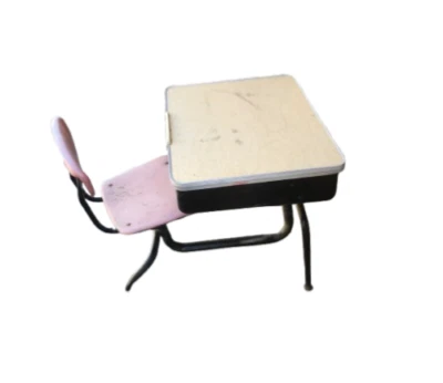 Vintage Pink American Seating Co. Children’s Flip Top Elementary School Desk - Image 1 of 4
