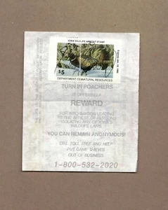 1994 IOWA WILDLIFE HABITAT STAMP STATE CONSERVATION USED on LICENCE 03-063968 - Picture 1 of 4