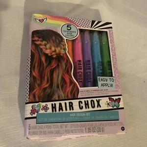Fashion Angels Hair Chox Hair Design Set 5 Hair Chalk Pens -- Brand New - Picture 1 of 3
