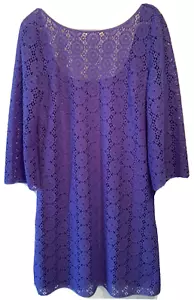 NEU GR. LILLY PULITZER TOPANGA KLEID VIOLETT BLAU LILA STRICK SPITZE DAMEN - Bild 1 von 3