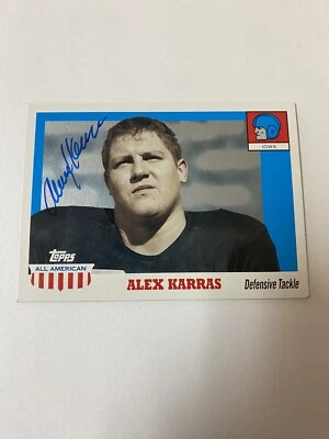2005 Topps All American #63 Alex Karras Signed Iowa Hawkeyes Detroit Lions - Image 1 of 2