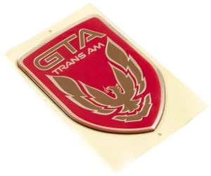 1991-1992 Pontiac Trans Am GTA Bright Red & Gold Front Bumper Emblem *10189310 - Picture 1 of 1