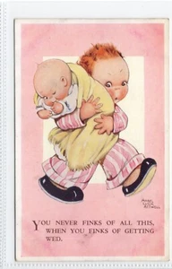 (Gd1573)  Mabel Lucie Attwell, Valentines 4592, You Never Finks of All, c1950 - Picture 1 of 4