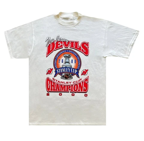 Vintage 2000 New Jersey Devils Stanley Cup Tee Gift Fans Hockey 'White' Cover