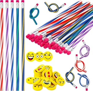 60 Pezzi Gadget Compleanno Bambini, 30 Matite Flessibili Con 30 Gomme Espressivo - Foto 1 di 12