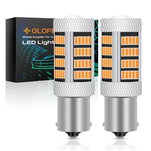 Error-Free LED Turn Signal Bulbs Lights 1156 BA15S 4014 92SMD Amber/Yellow 3000K - Picture 1 of 7